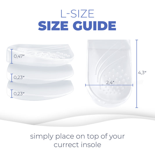 Side view of heel wedge inserts highlighting slim design and layered structure