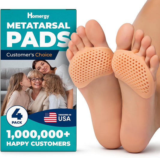 Soft silicone metatarsal foot pad with breathable perforated surface