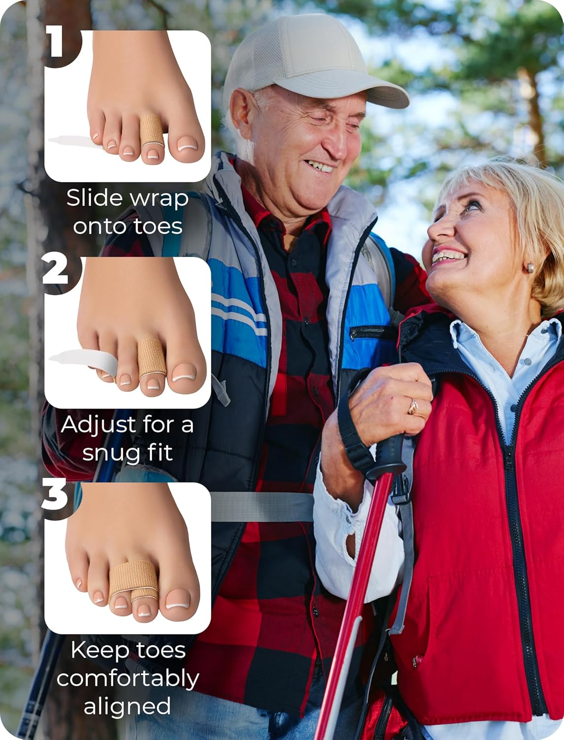 Fabric toe wrap with double-layer construction shown for increased durability