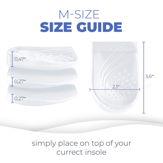 Illustration showing heel wedge inserts supporting natural foot alignment in shoes